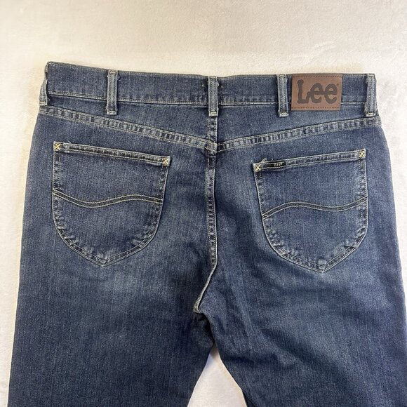 Lee Mens Regular Straight Fit Dark Wash Jeans 36x29 Horizon Denim Classic Style - Picture 6 of 11